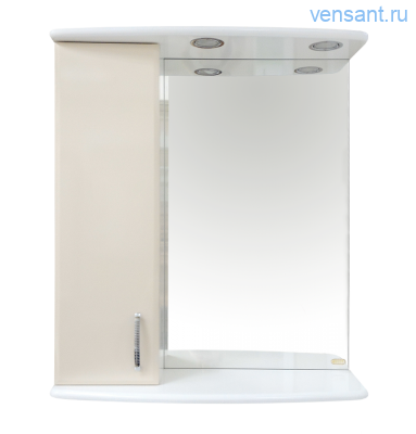 Зеркало шкаф в ванную Misty Астра 60 L бежевый | Мисти Э-Аст04060-03СвЛ