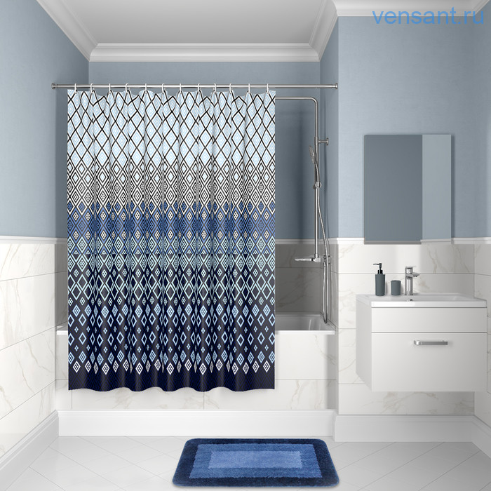 Шторка для ванной DECOR D07P218i11 180x200 Шторка для ванной DECOR D07P218i11 180x200
