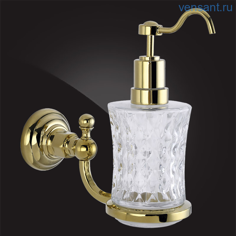 Дозатор для жидкого мыла Elghansa PRAKTIC Gold Accessories PRK-472-Gold стекло, золото