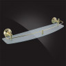 Полка с ограничителем 60 см Elghansa PRAKTIC Gold Accessories PRK-560-Gold, стекло, золото