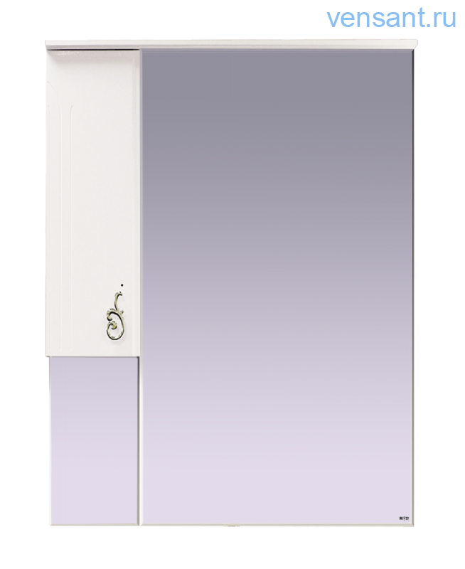 Зеркало шкаф в ванную Misty Неаполь 65 L Левое | Мисти П-Неа04065-011СвЛ